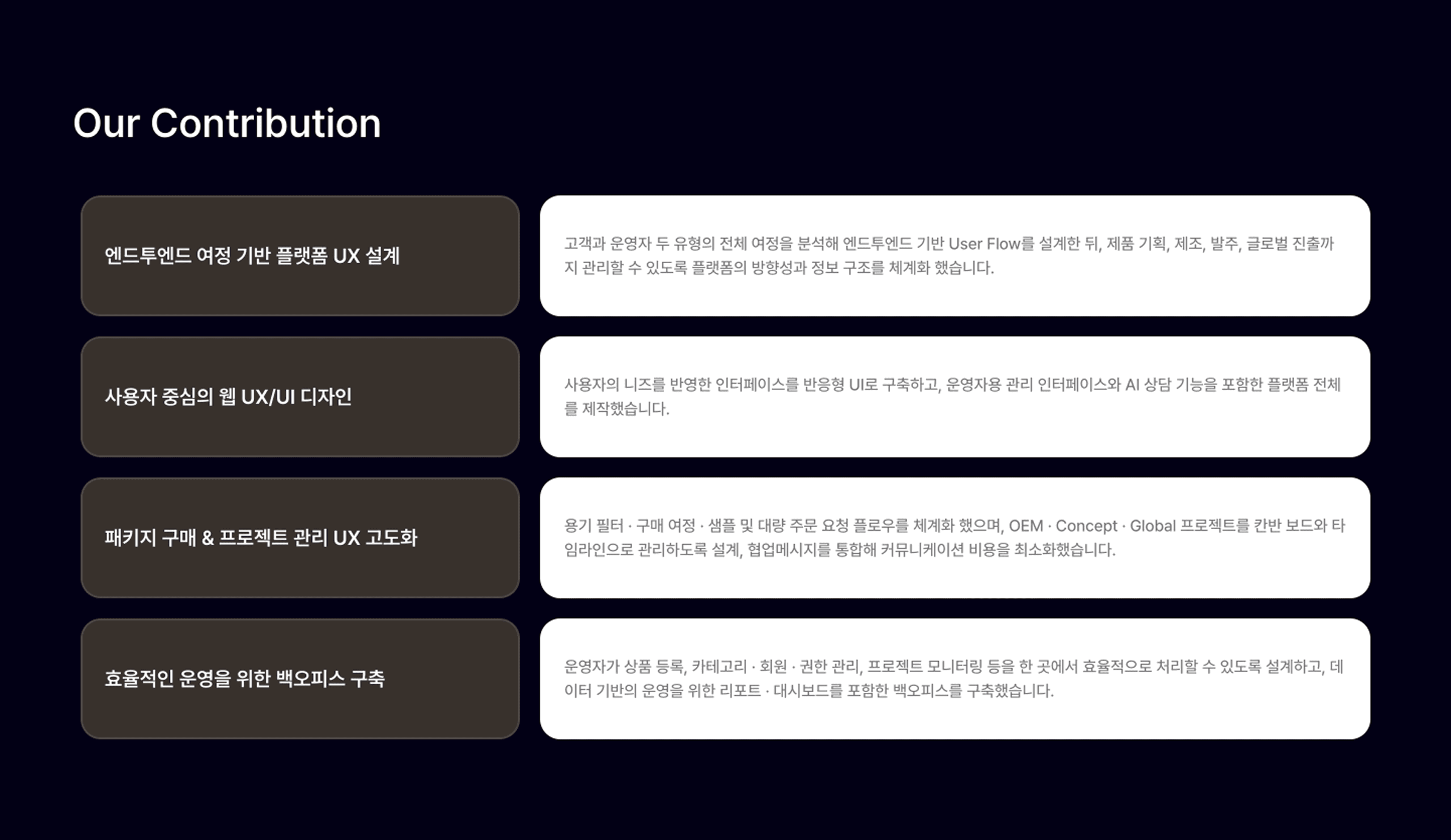 체계적인 금액 흐름 화면